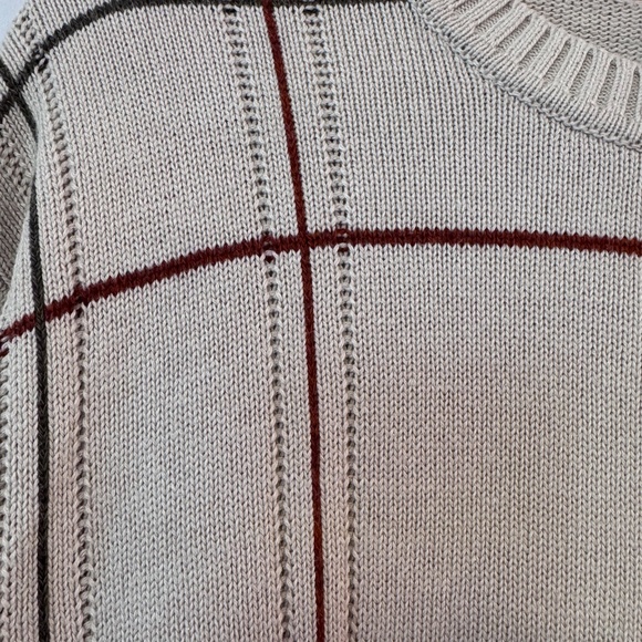 Dockers Men’s XL Cotton Sweater Tan Cream Striped Cotton - Picture 3 of 4